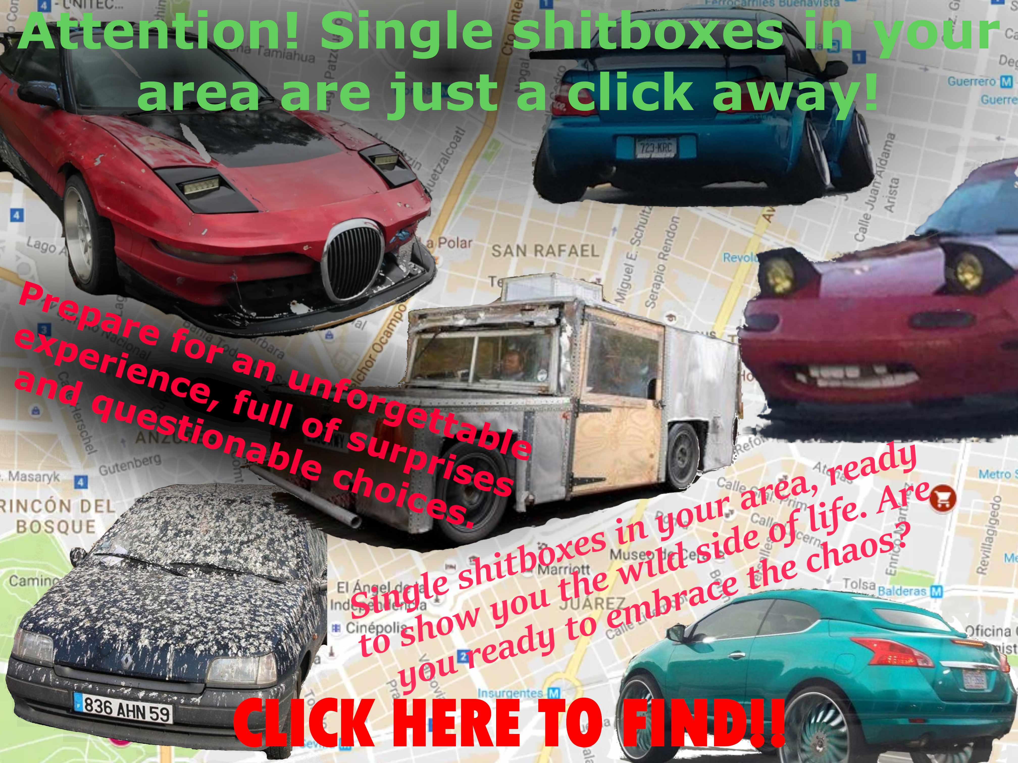 Single shitbox finder: Google Maps